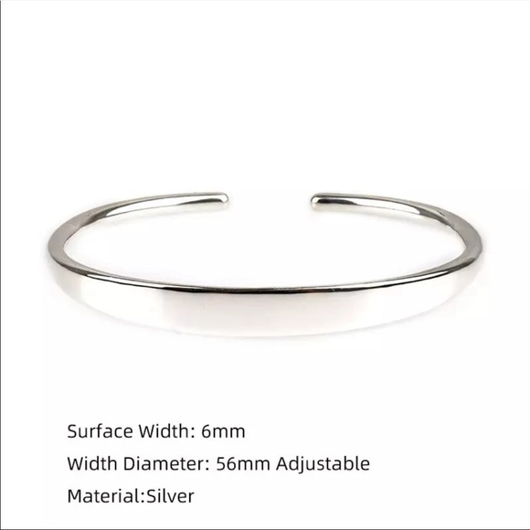 New Unisex 925 Sterling Silver Bracelet Adjustable Cuff - Picture 8 of 14